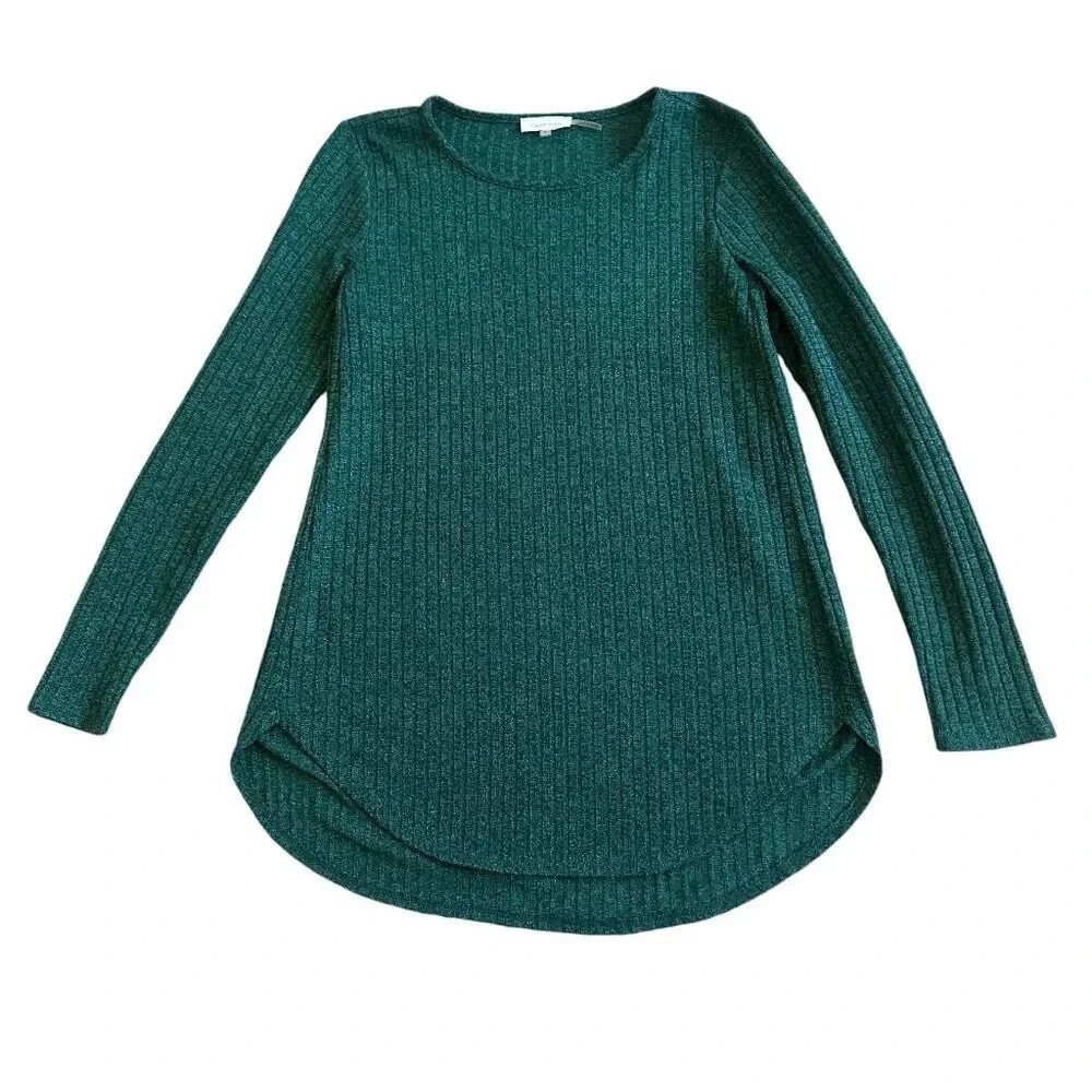 Calvin Klein Emerald Green Pullover Sweater Glitter Sparkle Size Small Women's